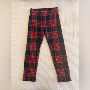 NWT Janie and Jack Red and Navy Tartan Plaid Ponte pants size 6